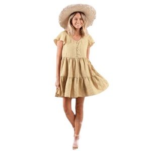 Rylee & Cru golden yellow eyelet dress